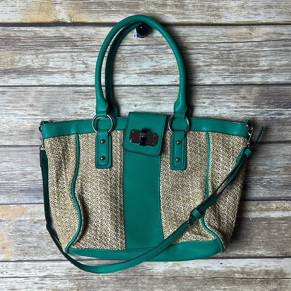 Boho bag teal and mesh style rope boat bag beach bag hand or shoulder
